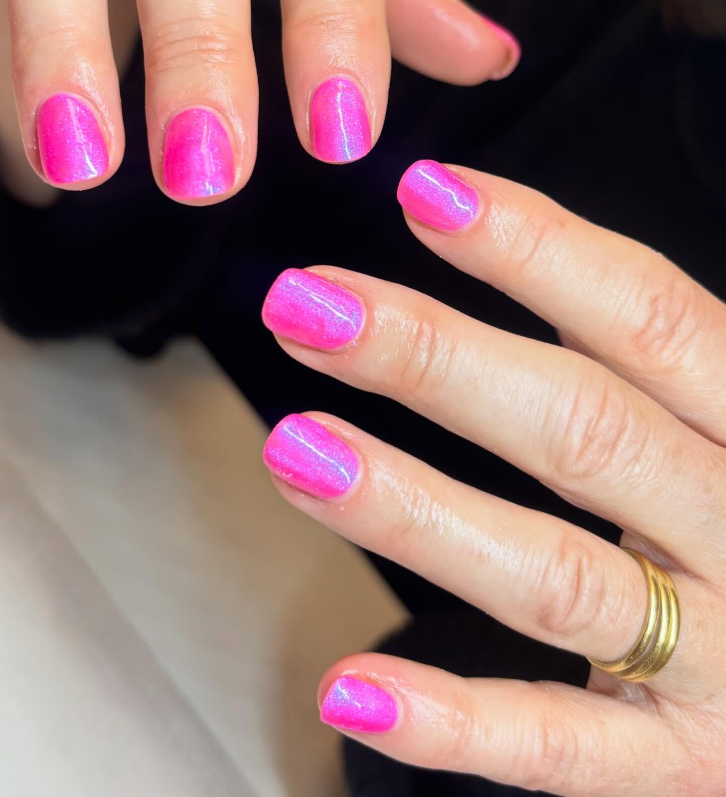Pink gel manicure